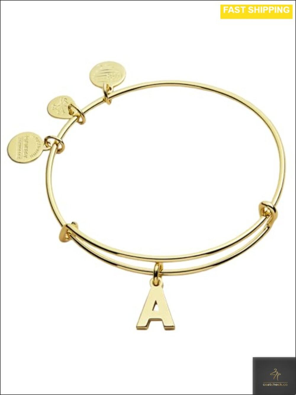 Alex and Ani Initial A Expandable Bangle Bracelet Nickel-Free Shiny Finish